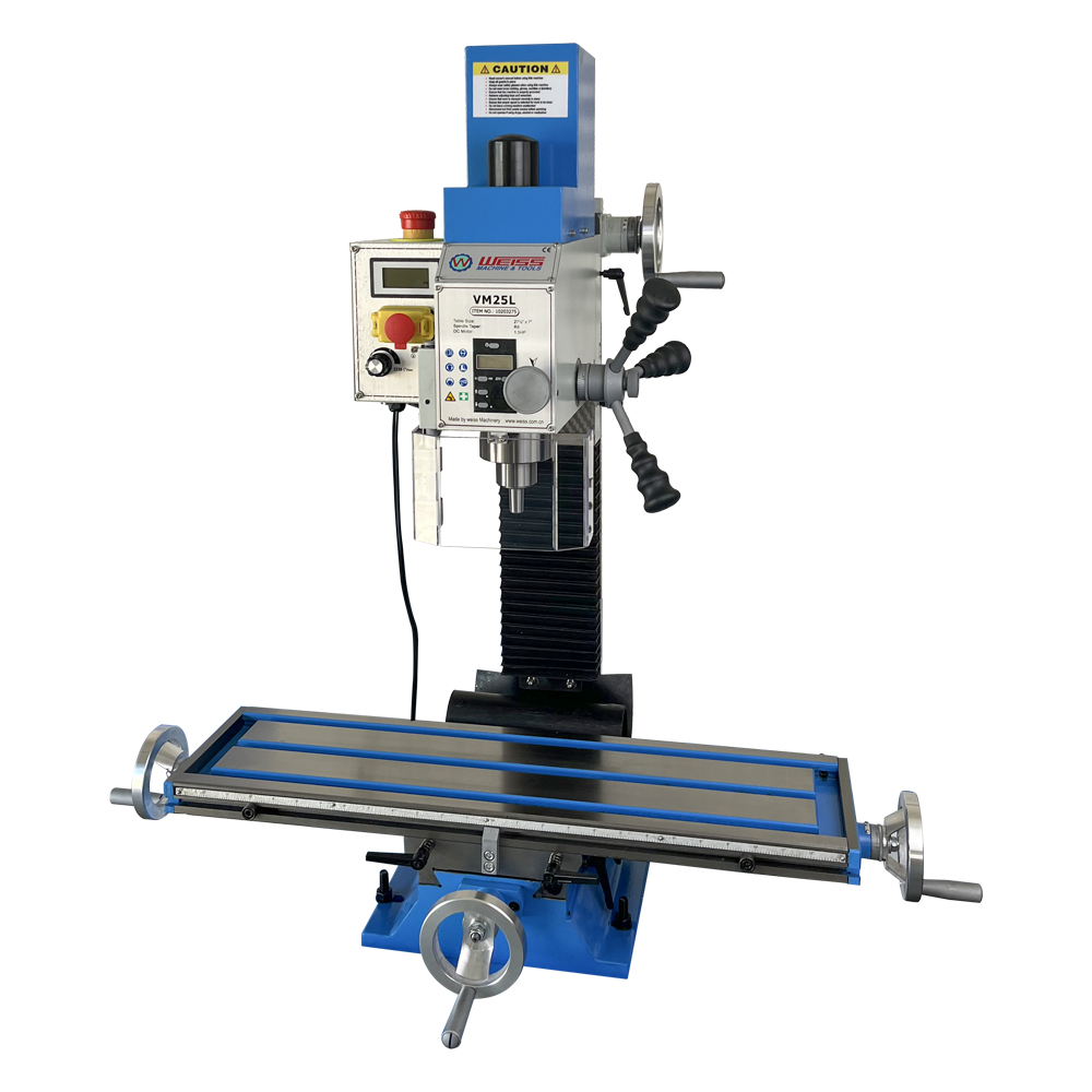 Amadeal VM25LV R8 with Z Axis Powerfeed, Belt Drive & Brushless Motor