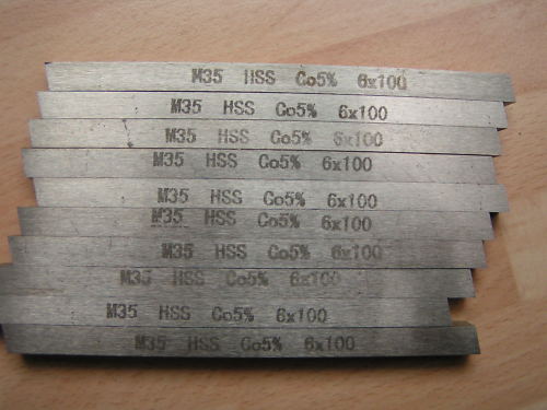 10pcs x 6mm square M35 HSS Co5% Toolbits x 100mm 